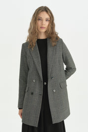 Kruvaze Blazer Ceket - Antrasit