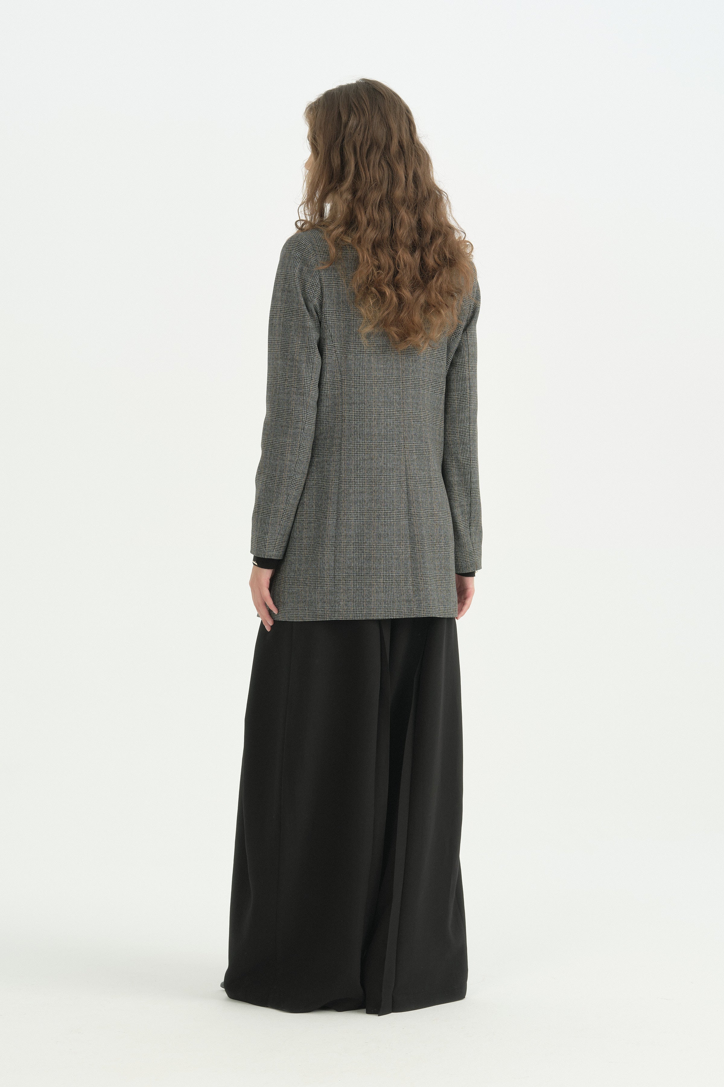 Kruvaze Blazer Ceket - Antrasit
