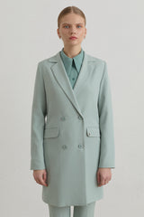Kruvaze Blazer Basic Ceket - Aqua