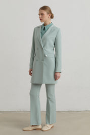 Kruvaze Blazer Basic Ceket - Aqua