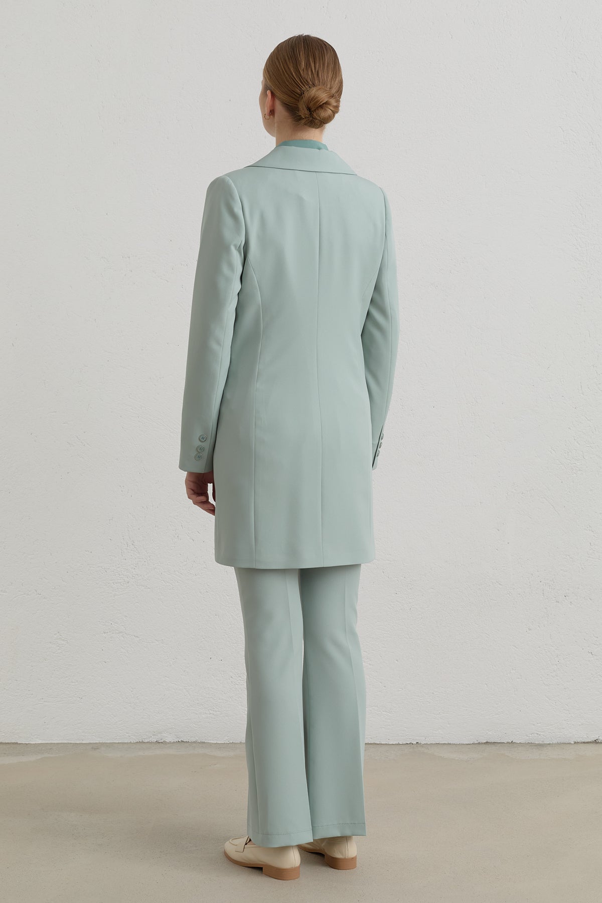 Kruvaze Blazer Basic Ceket - Aqua