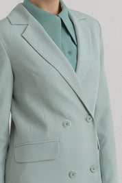 Kruvaze Blazer Ceket - Aqua