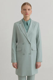 Kruvaze Blazer Ceket - Aqua