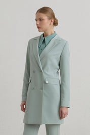 Kruvaze Blazer Ceket - Aqua