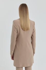 Kruvaze Blazer Ceket - Bej