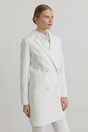 Kruvaze Blazer Basic Ceket - Ekru
