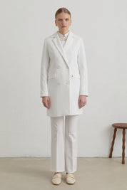 Kruvaze Blazer Basic Ceket - Ekru