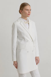 Kruvaze Blazer Ceket - Ekru