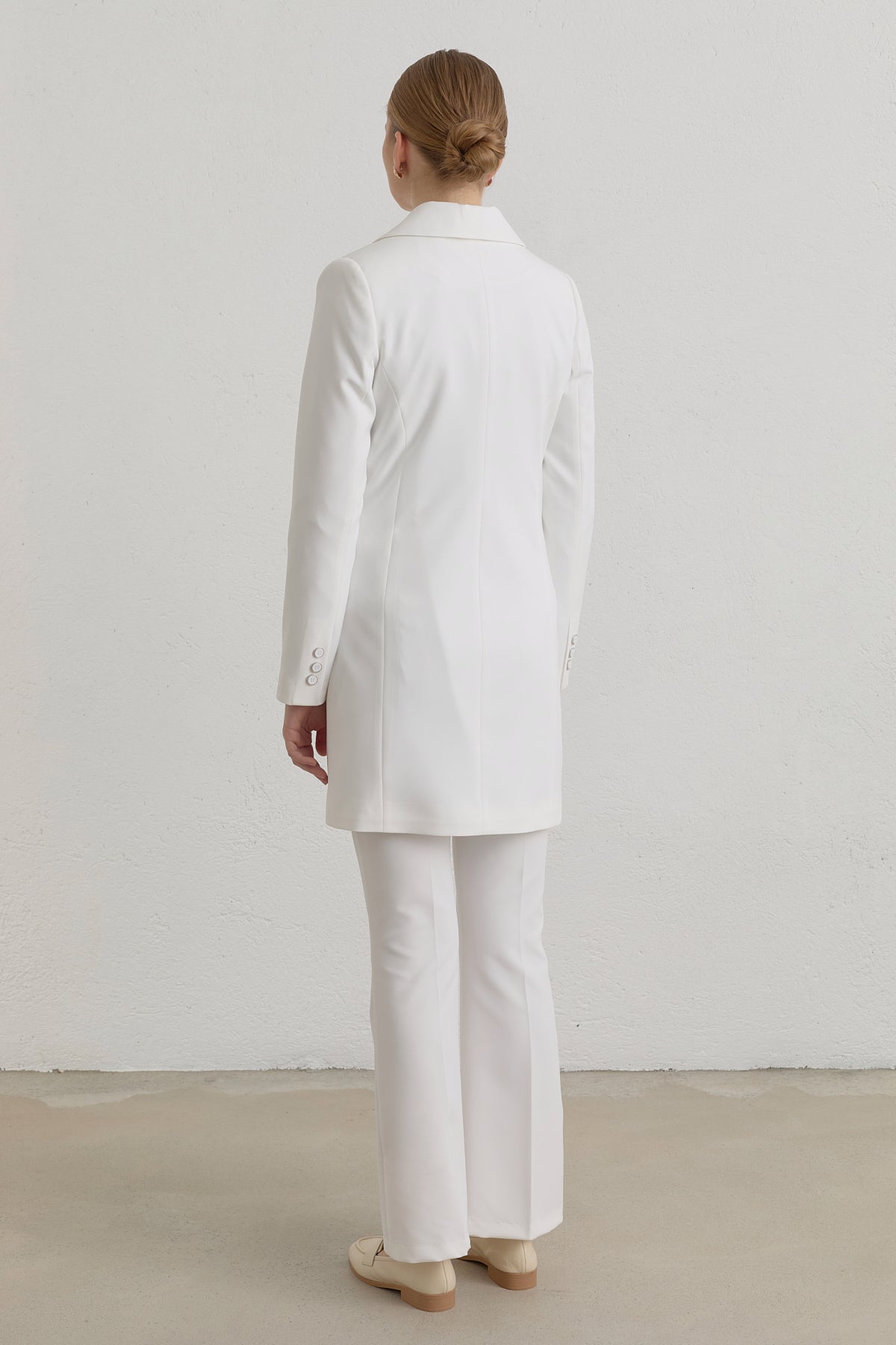 Kruvaze Blazer Ceket - Ekru