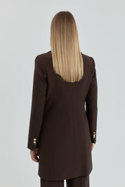 Kruvaze Blazer Ceket - Kahve