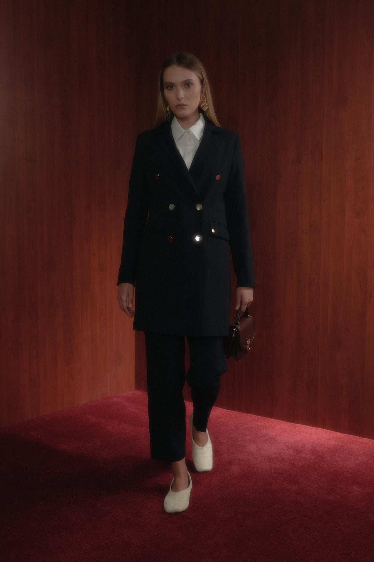 Kruvaze Blazer Ceket - Lacivert