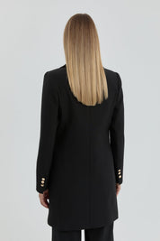 Kruvaze Blazer Ceket - Siyah
