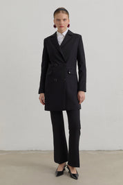 Double-Breasted Blazer Jacket - Black
