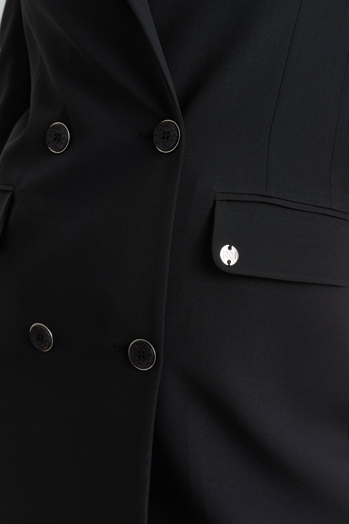 Kruvaze Blazer Ceket - Siyah