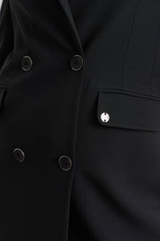 Kruvaze Blazer Ceket - Siyah