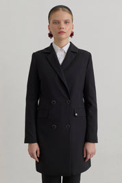 Kruvaze Blazer Ceket - Siyah