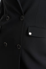 Kruvaze Blazer Ceket - Siyah