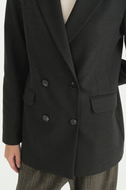 Kruvaze Blazer Ceket - Siyah