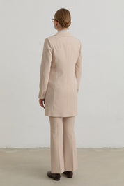 Kruvaze Blazer Basic Ceket - Taş
