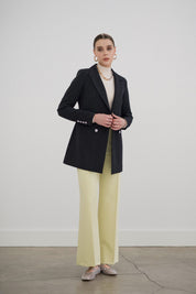Kruvaze Blazer Viskon Ceket - Lacivert