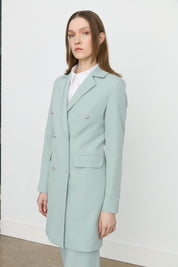 Double-Breasted Blazer Jacket - Aqua