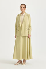 Double Breasted Viscose Blazer Jacket - Pistachio Green