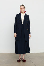 Kruvaze Kapama Blazer Ceket - Lacivert