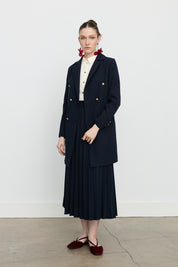 Kruvaze Kapama Blazer Ceket - Lacivert