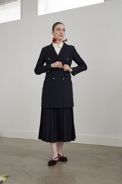 Kruvaze Kapama Blazer Ceket - Lacivert