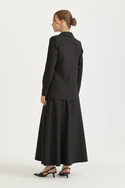 Double-Breasted Viscose Blazer - Black