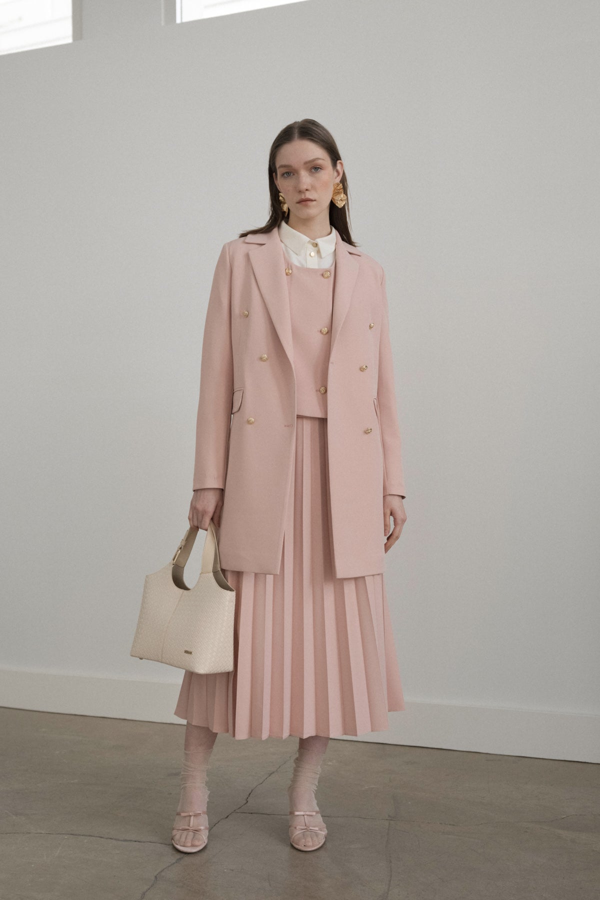 Kruvaze Kapama Blazer Ceket - Somon