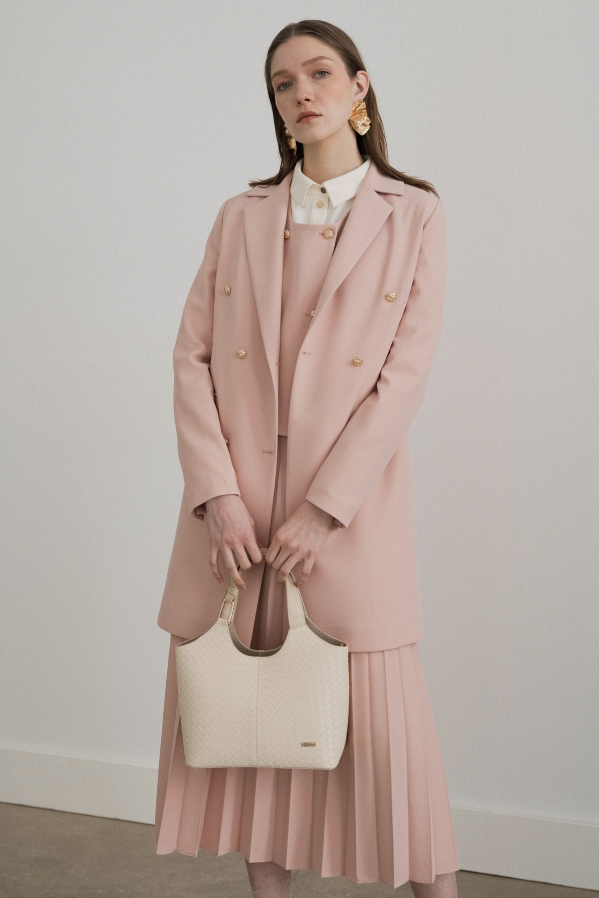 Kruvaze Kapama Blazer Ceket - Somon