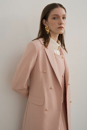 Kruvaze Kapama Blazer Ceket - Somon