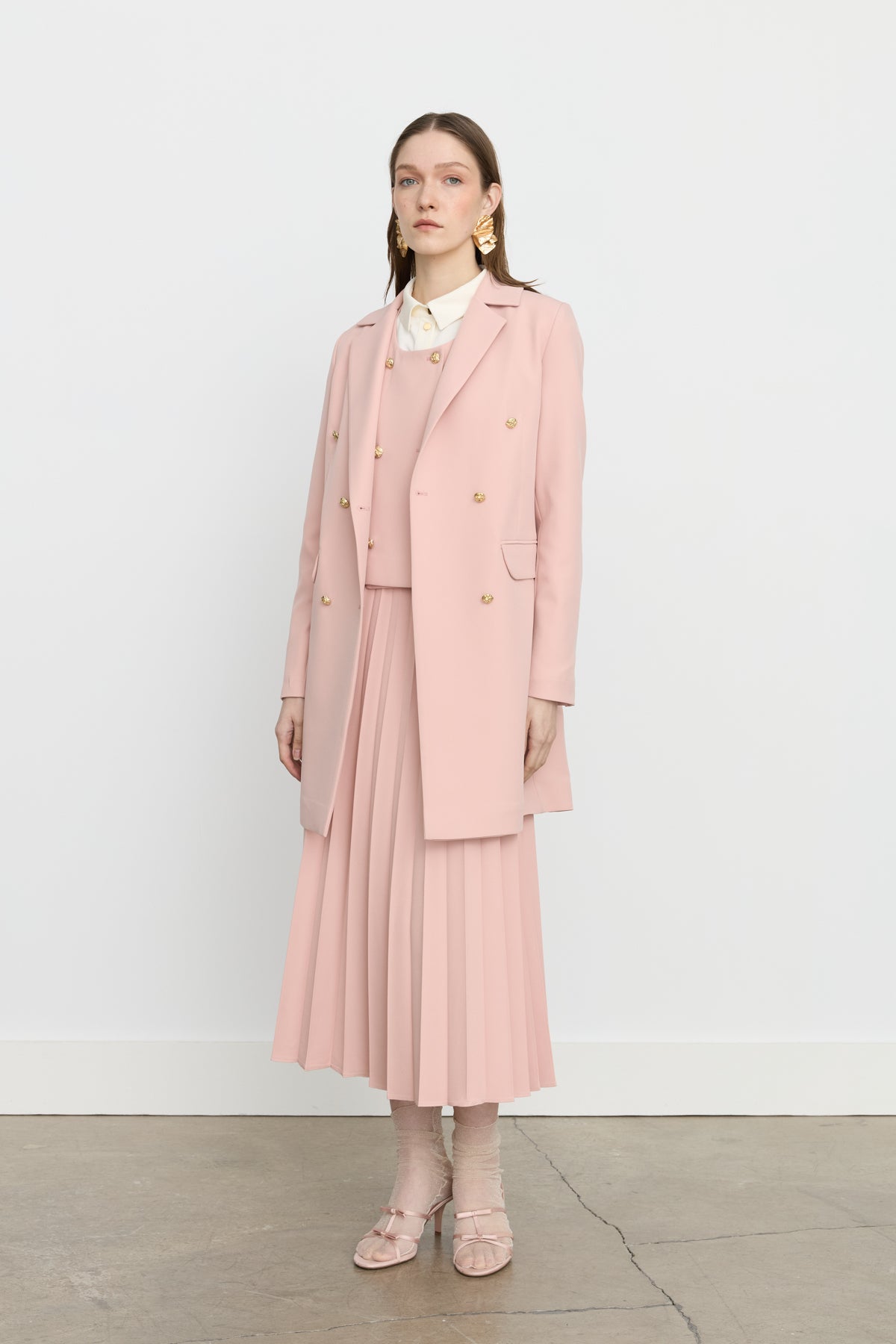 Kruvaze Kapama Blazer Ceket - Somon