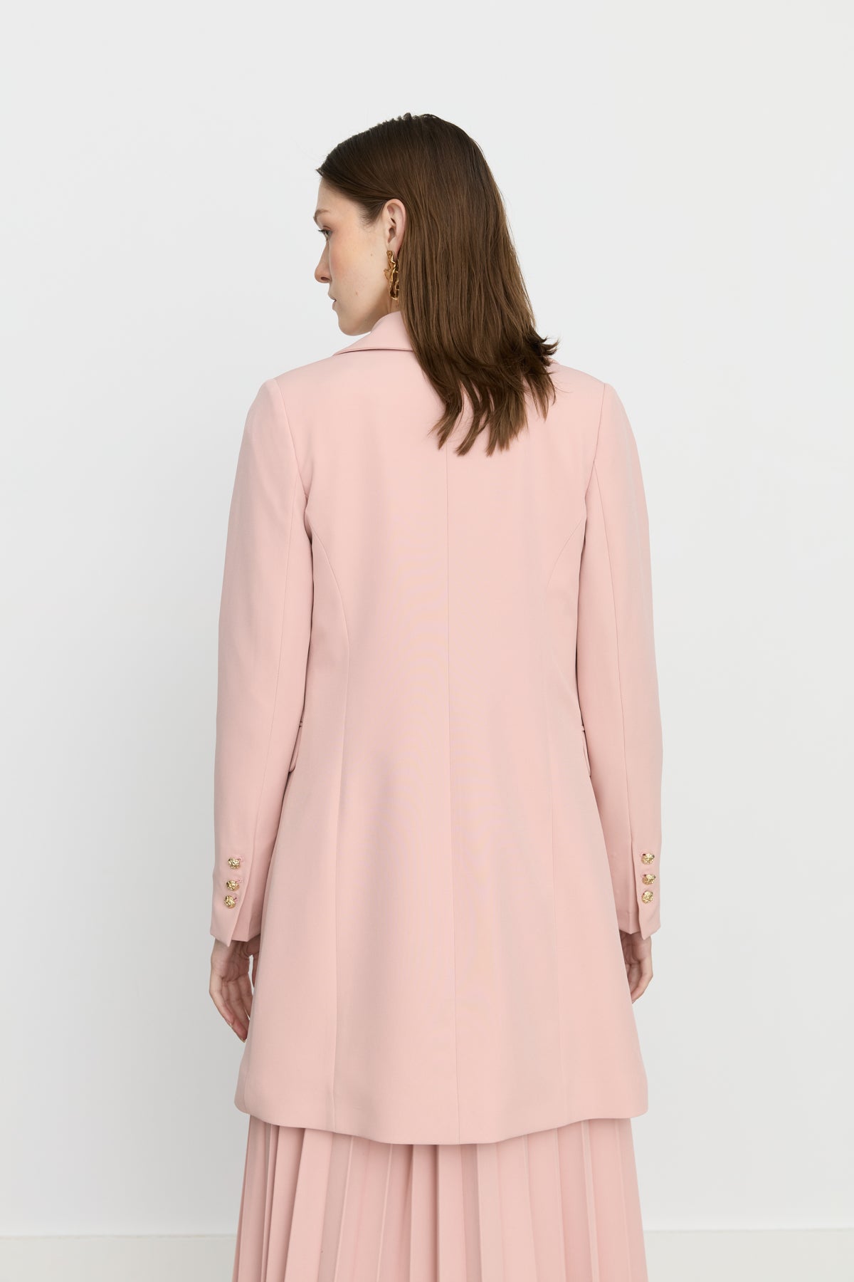 Kruvaze Kapama Blazer Ceket - Somon