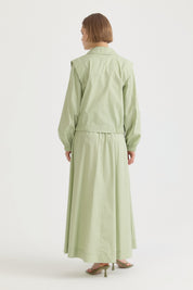 Double-Breasted Short Cotton Jacket - Çağla