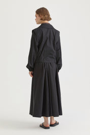 Double-breasted Closure Short Cotton Jacket - Black