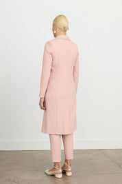 Double-Breasted Long Blazer Jacket - Salmon