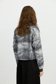 Gathered Blouse with Fabric Mix - Smoke