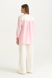 Kumaş Mixli Ribanalı Modal Karışımlı Sweat - Pembe
