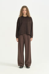 Kumaş Mixli Tarz Lyocell Sweat - Kahve