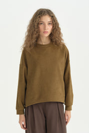 Kumaş Mixli Tarz Lyocell Sweat - Olive