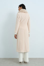 Kürk Yakalı Angora Kaban - Bej