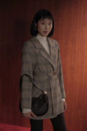Kuşaklı Blazer Ceket - Kahve
