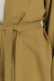 Belted Linen Short Kimono - Acid