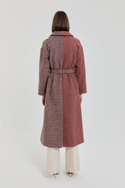 Kuşaklı Kruvaze Kaban - Bordo