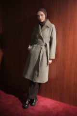 Belted Double-Breasted Coat - Khaki