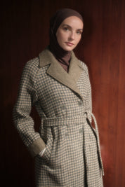Belted Double-Breasted Coat - Khaki