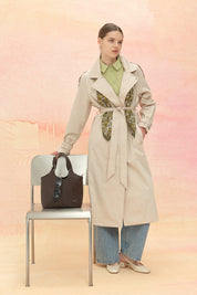 Belted Double-Breasted Trench Coat - Beige