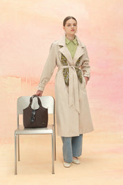 Belted Double-Breasted Trench Coat - Beige